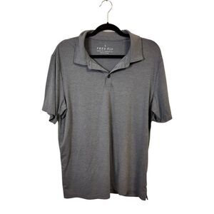 Free Fly Apparel Grey Polo Shirt Men's Size L